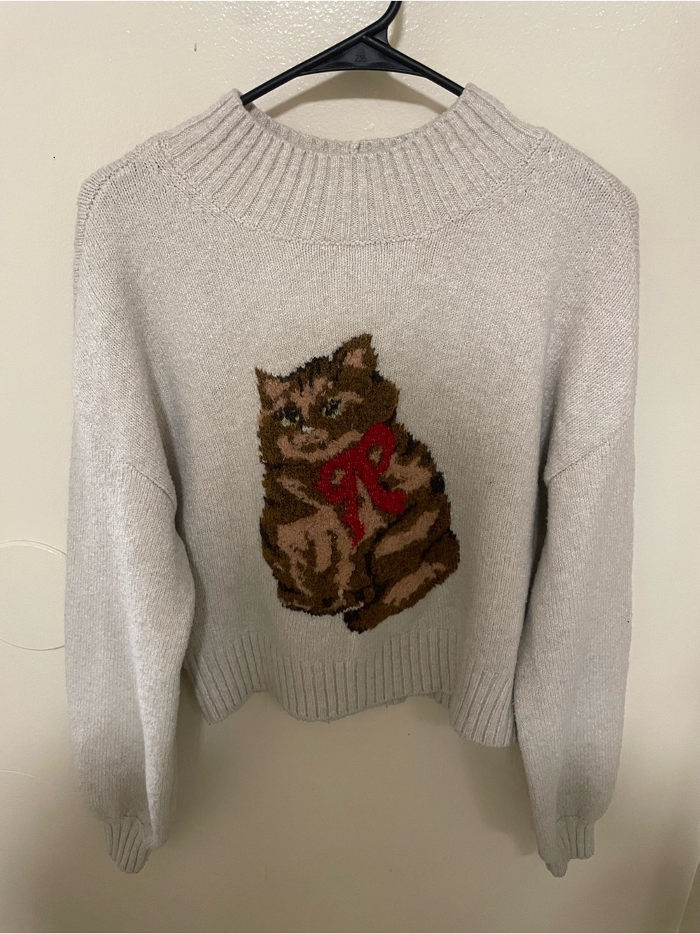 Women’s American Eagle Cat Bow Sweater Size S